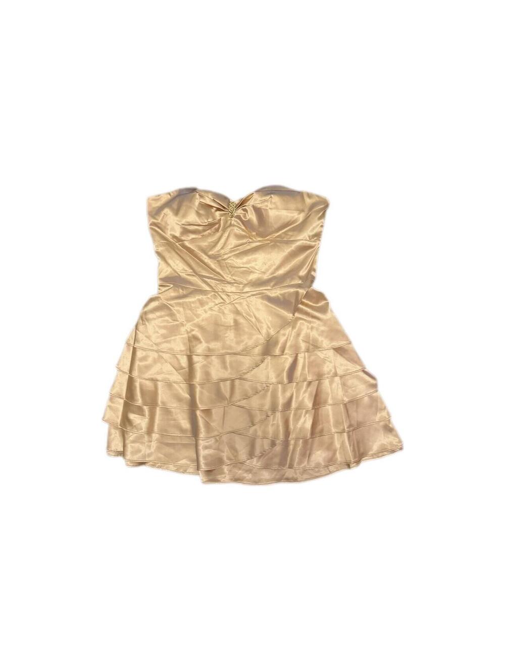 Cinderella gold  ruffled mini dress size large